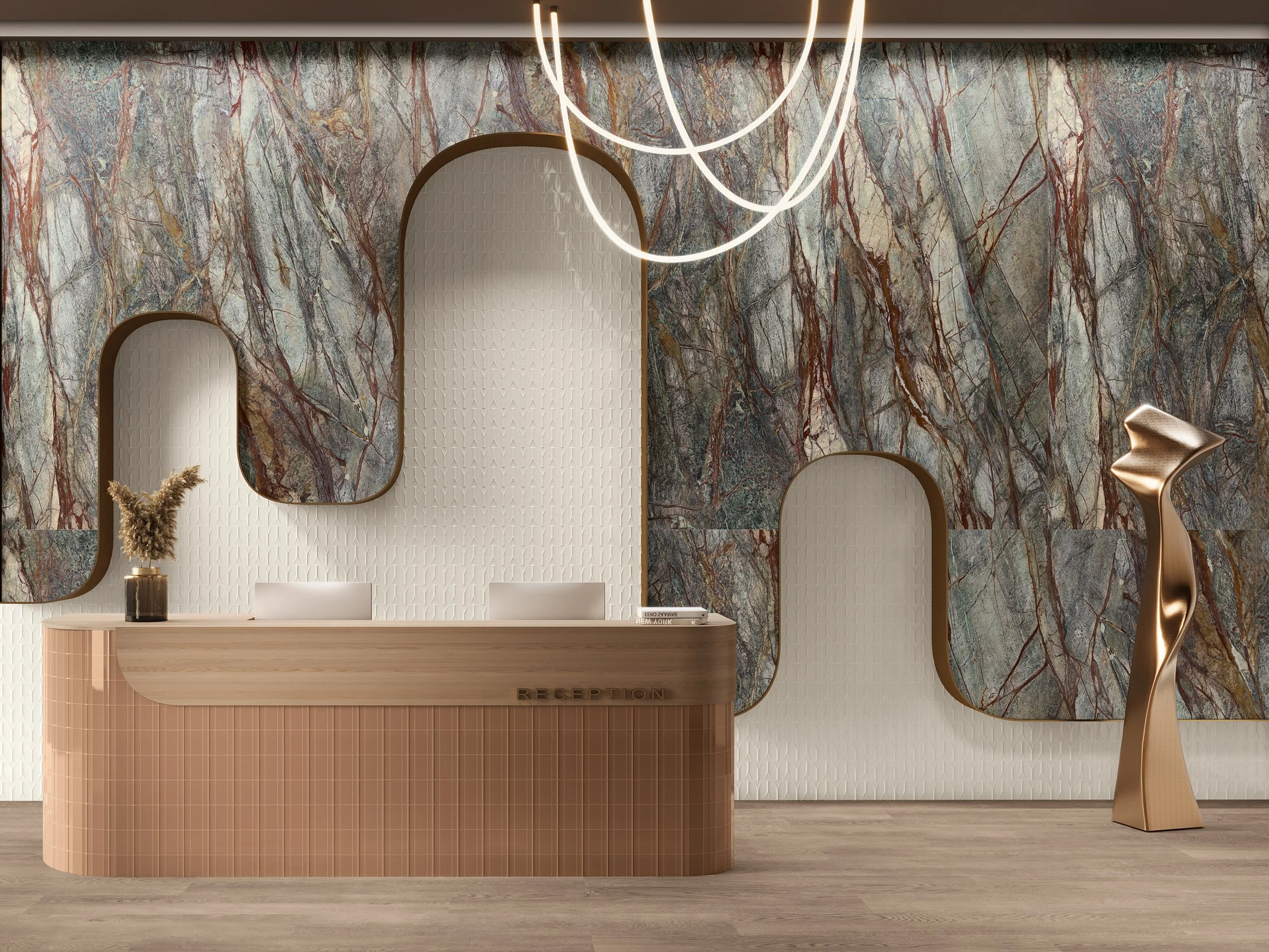 Forest Green Marble Look Tiles