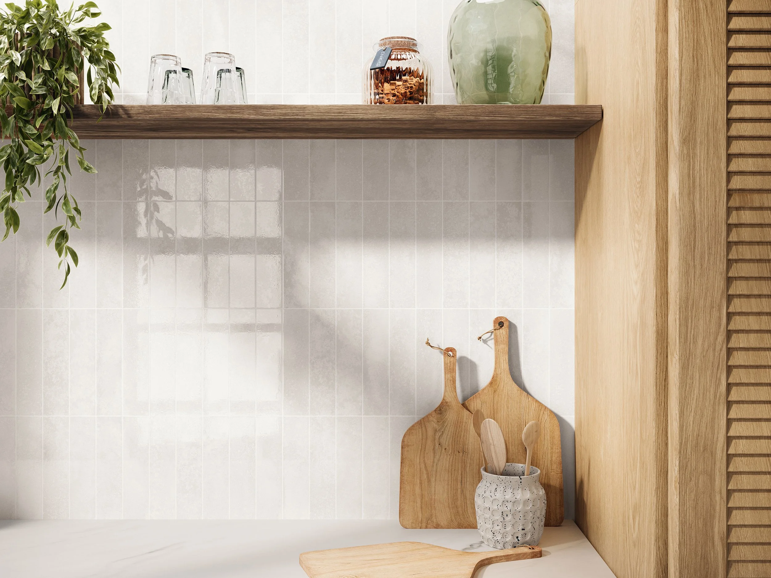 Touch White Brick Format Tiles