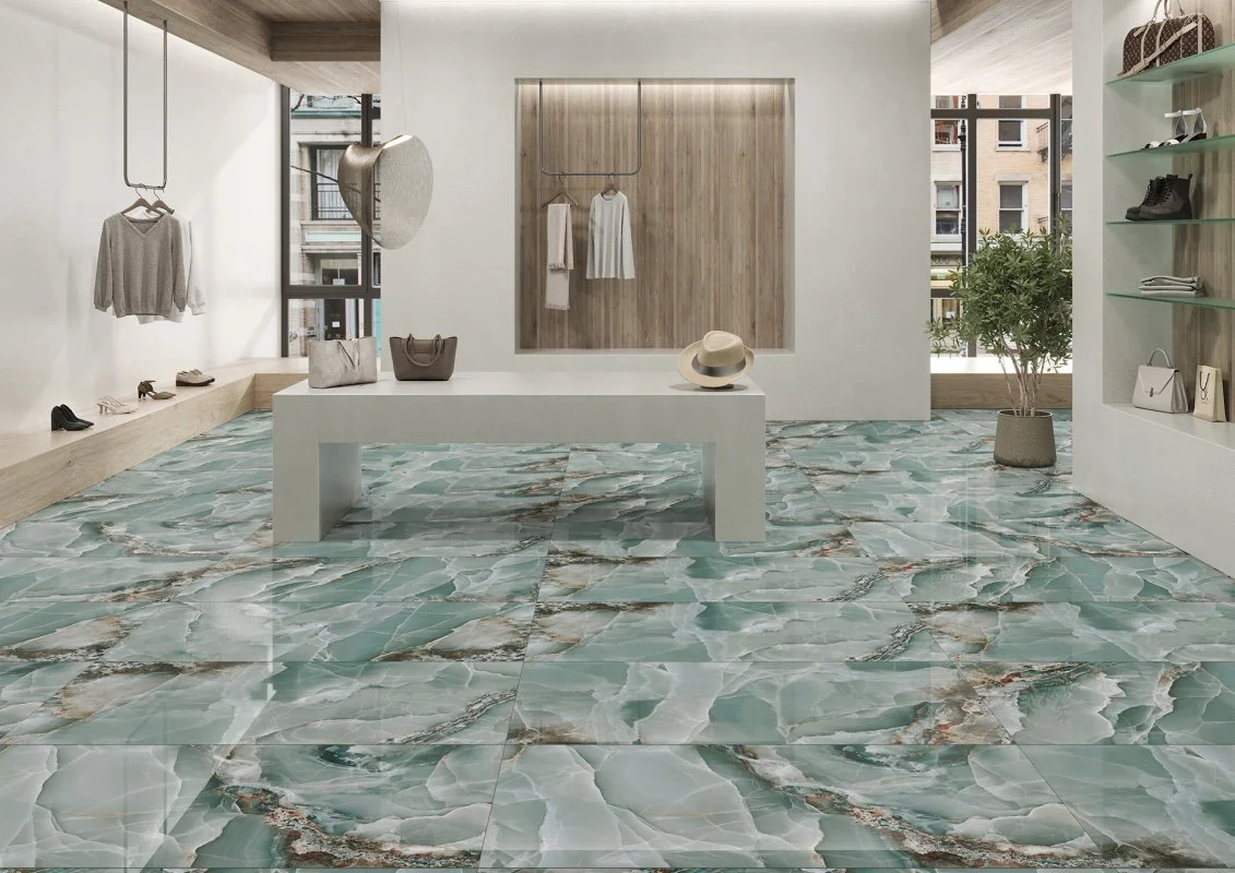 Nixiey Aqua High Gloss Porcelain Tiles