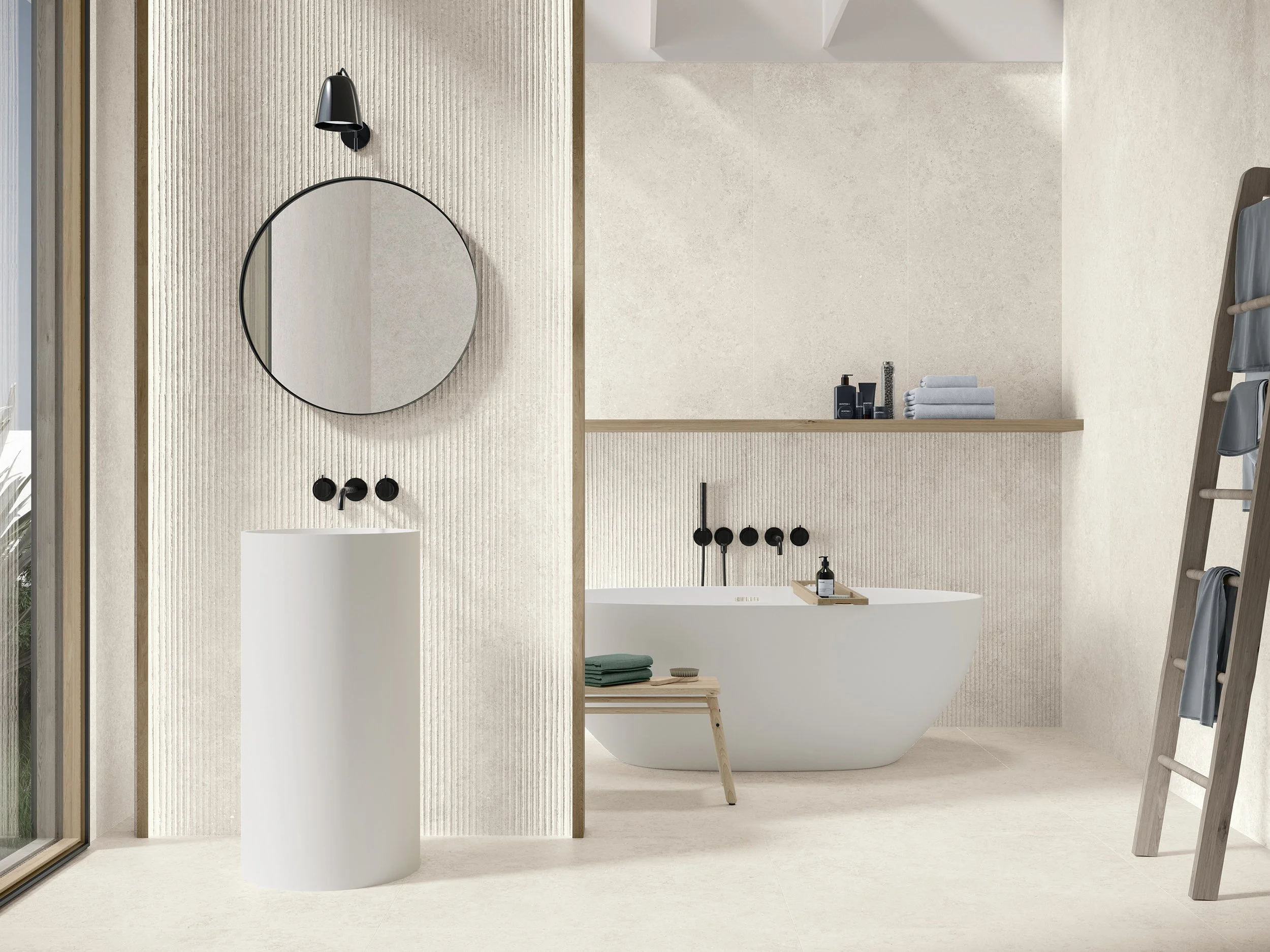 Kyoto White Stone Effect Tiles