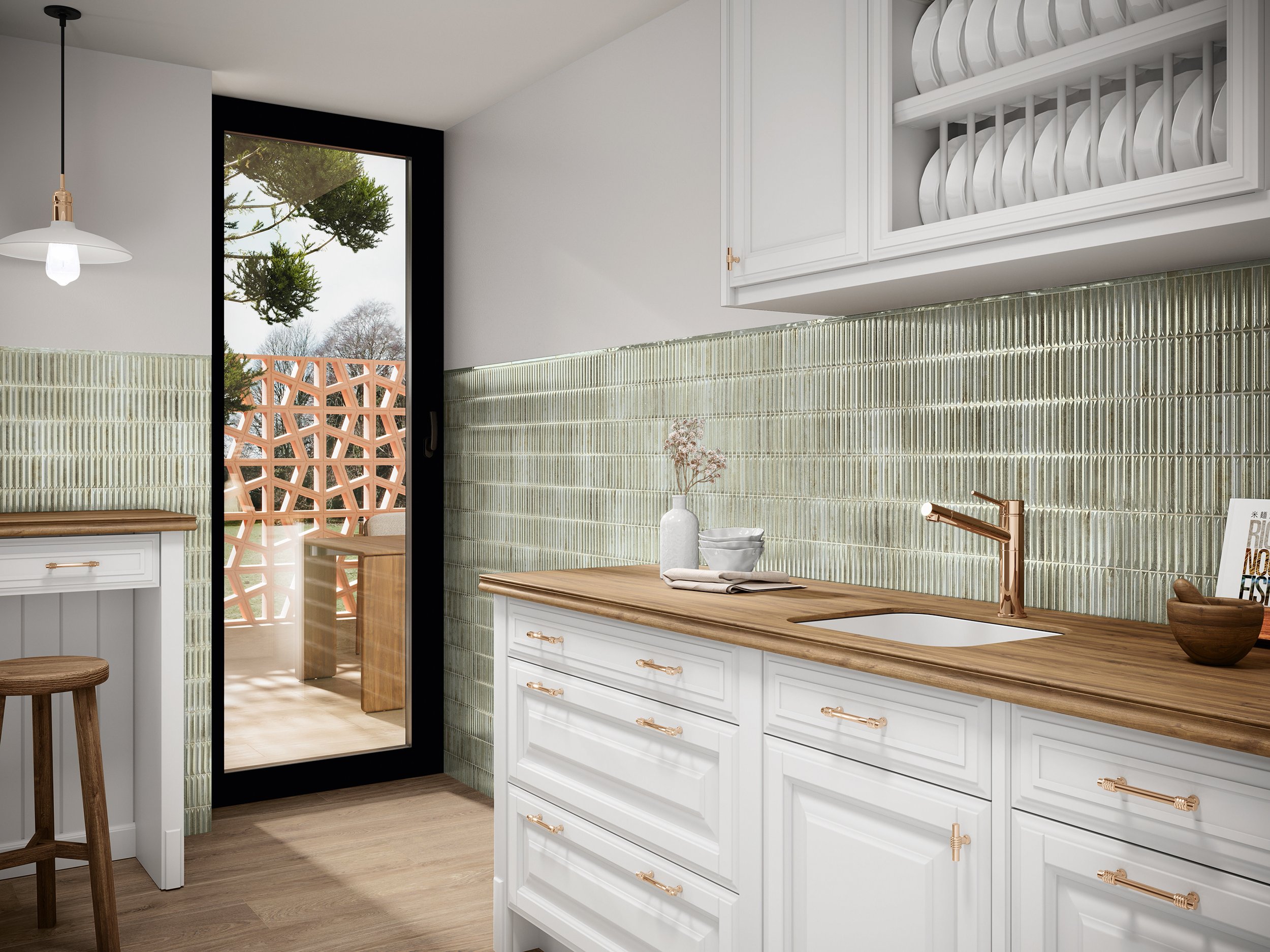 Moonstone Incision Sage Tiles