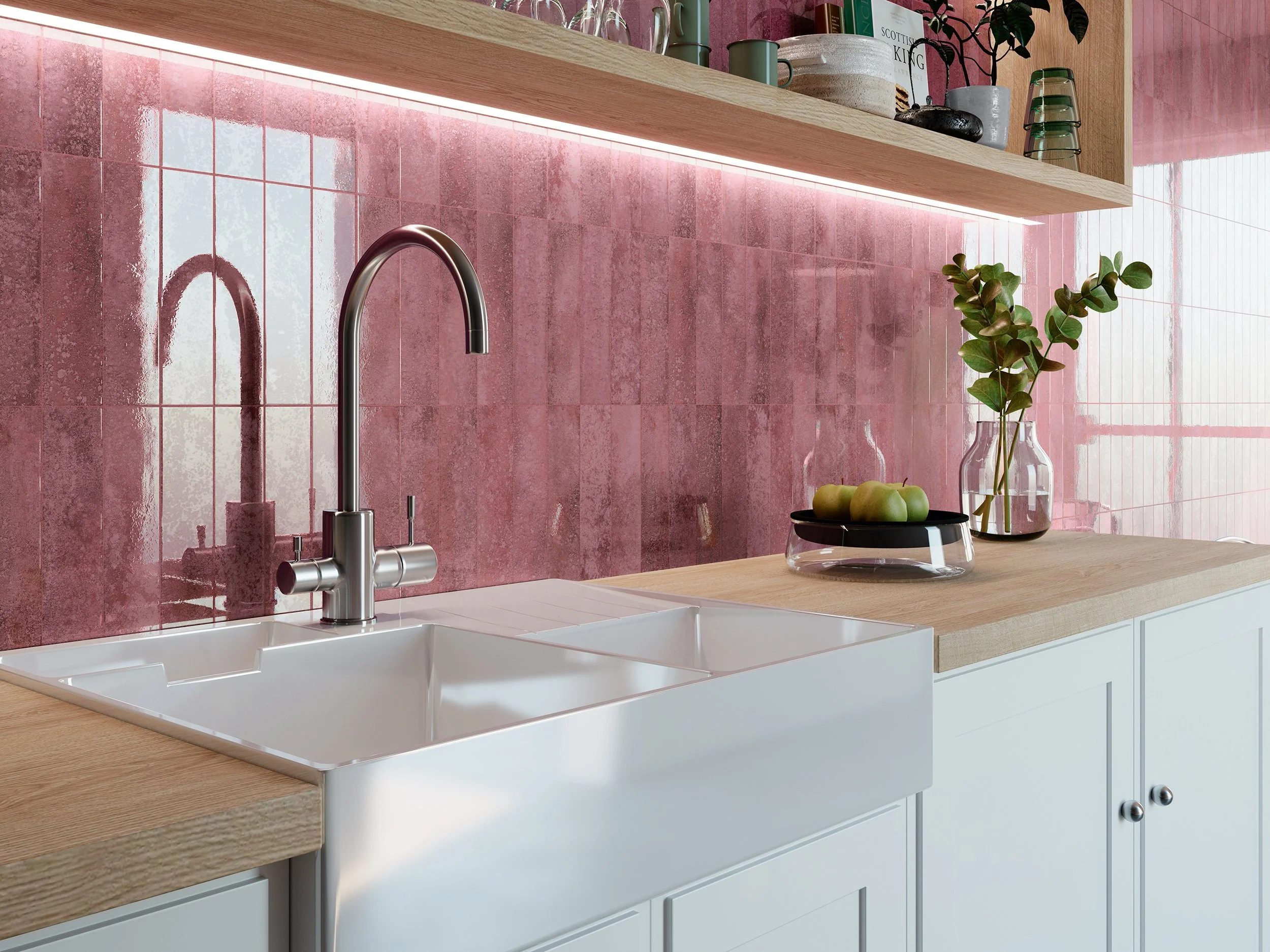 Touch Burgundy Ceramic Tiles