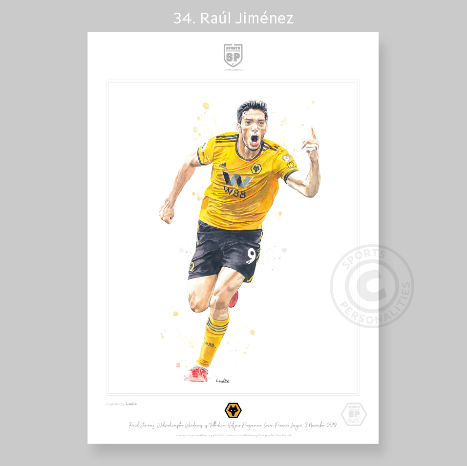 Various Sizes Available - Frame Not Included Print- Art Minimalist Style Raul Jimenez Football Poster 
