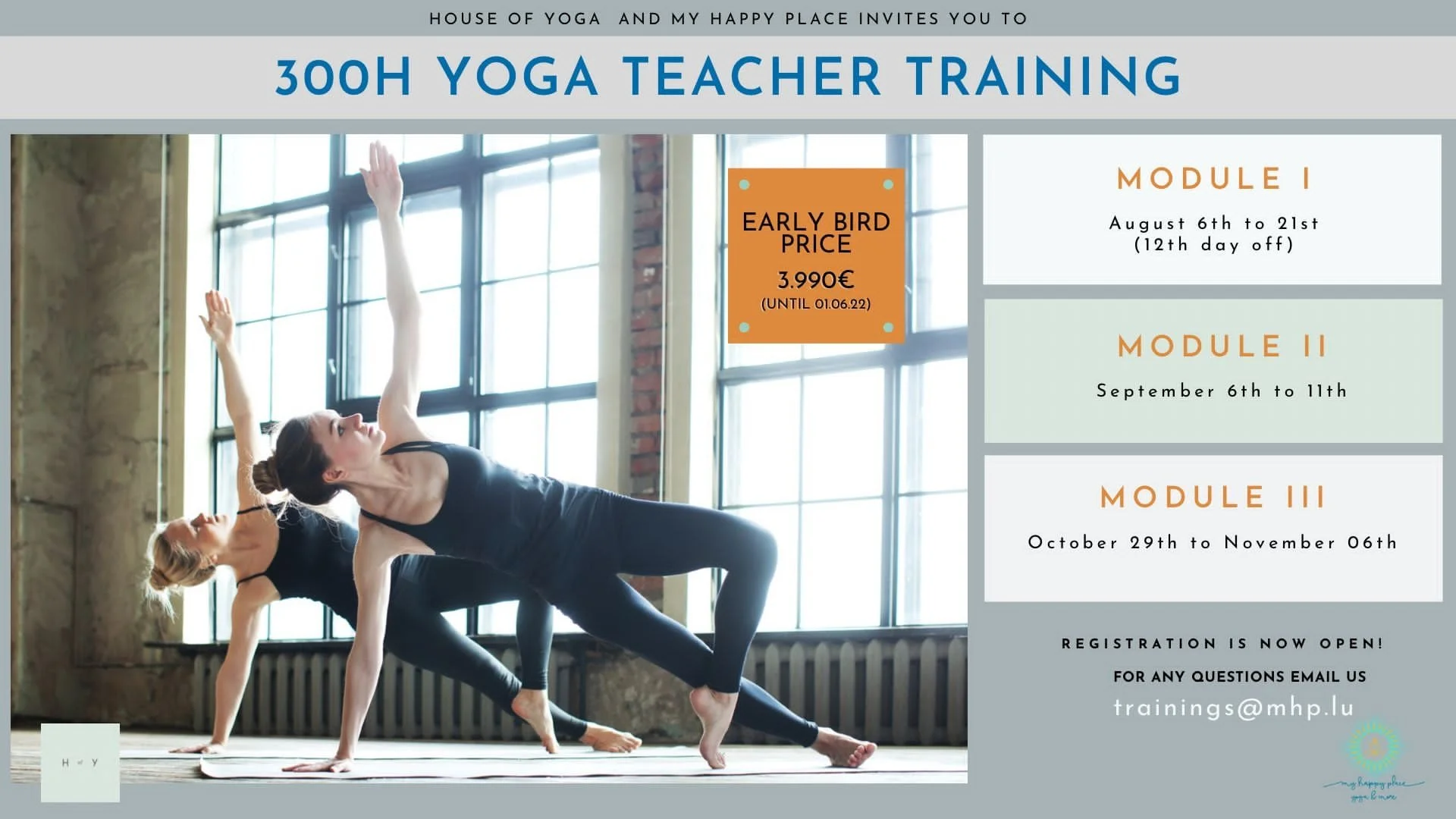 300 Hour (advanced) Yoga Teacher Training Course - Certified by Yoga Alliance