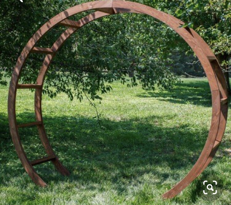 Round Wooden Arbor Shades Of Teal Creative Co - Round Wooden Garden Arch