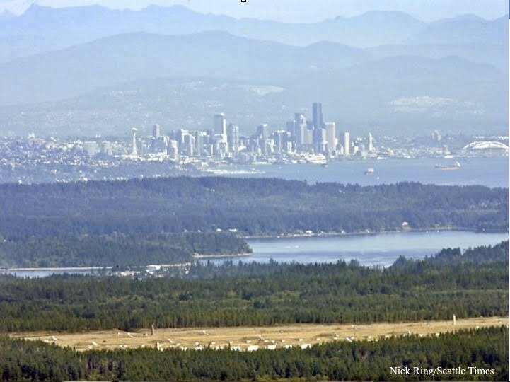  Seattle, as viewed from the Kitsap-Bangor base, home to the largest deployed arsenal of nuclear weapons in the western hemisphere. 