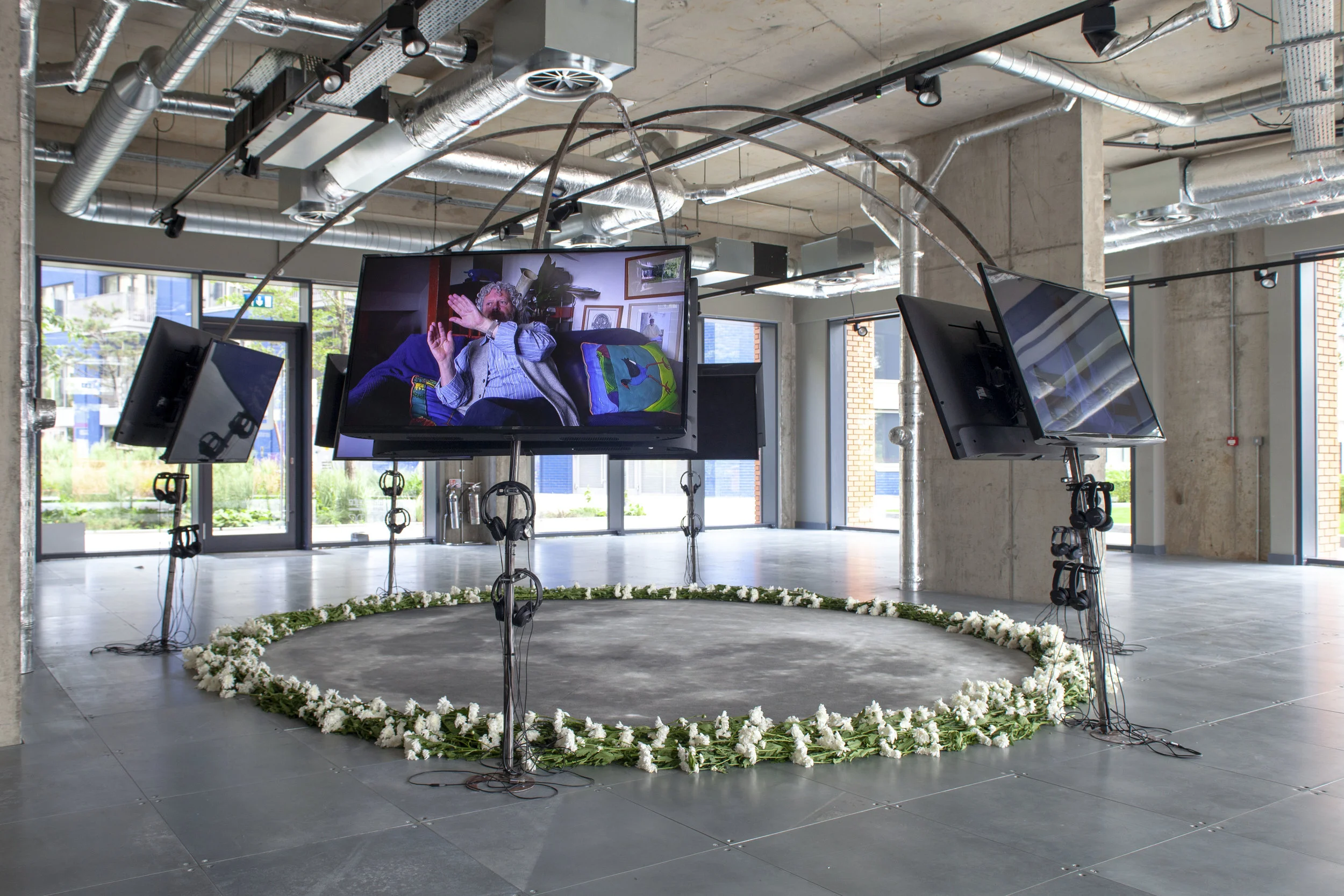 Installation view of Satellite Devotion, Tabita Rezaire, 2019. Image by Christopher MacInnes