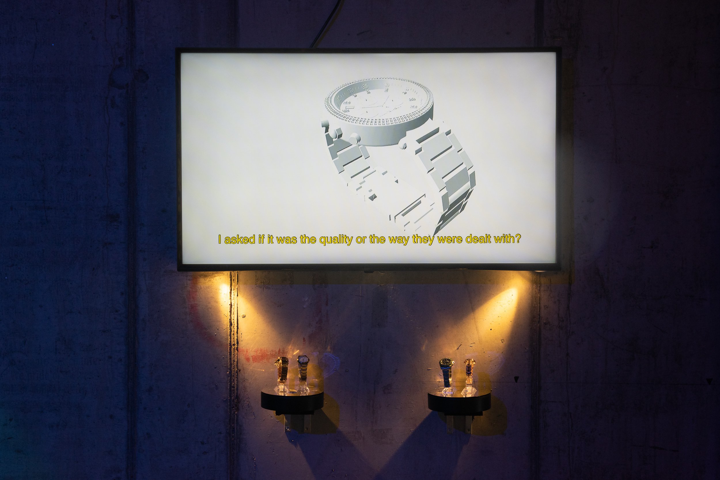 Isaac Kariuki, Precious Metals / I Come Here Every Day (2020). Installation view, POWERPLAY, arebyte Gallery 2020. Commissioned by arebyte. Photo: Max Colson.  (Copy)