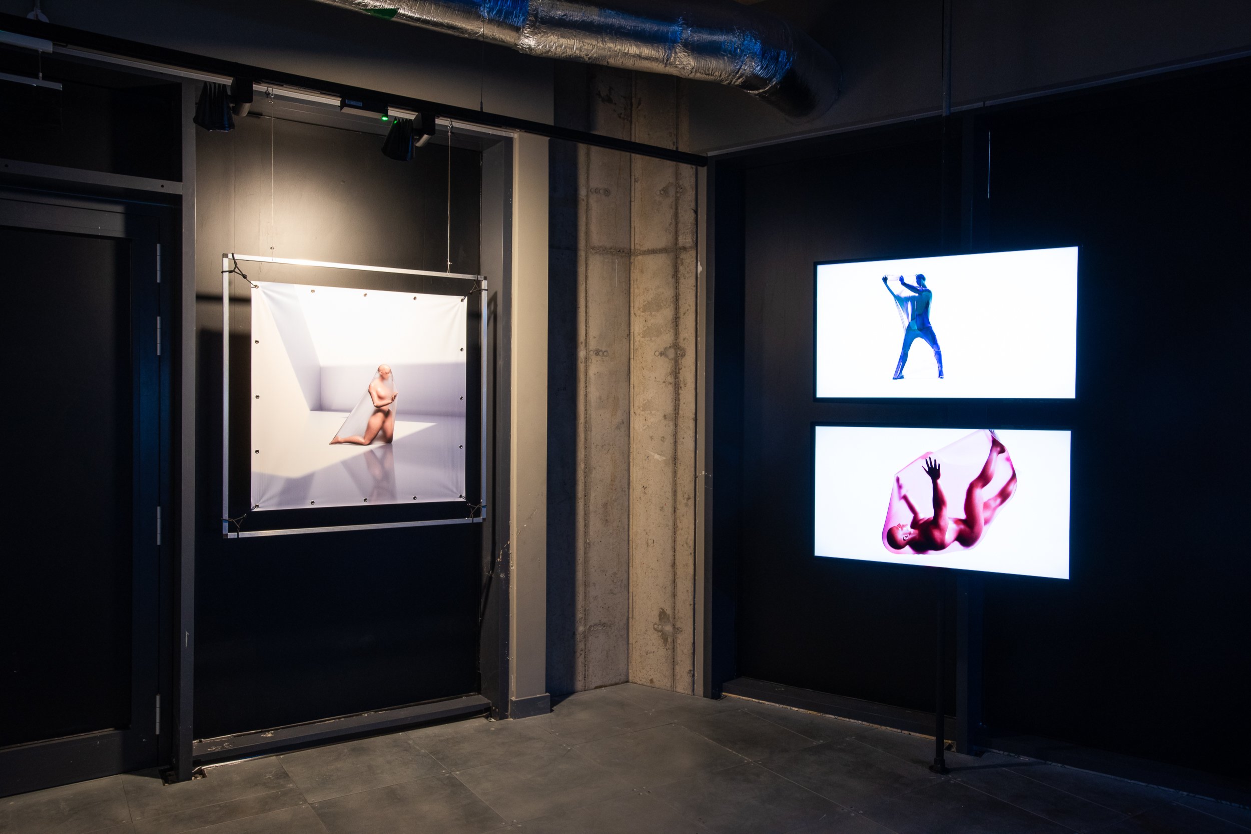 Scumboy (Oliver Hunter Pohorille), 'no, no, no', 'I can't' + 'yeah okay' (2020). Installation view, POWERPLAY, arebyte Gallery 2020. Commissioned by arebyte. Photo: Max Colson. (Copy)