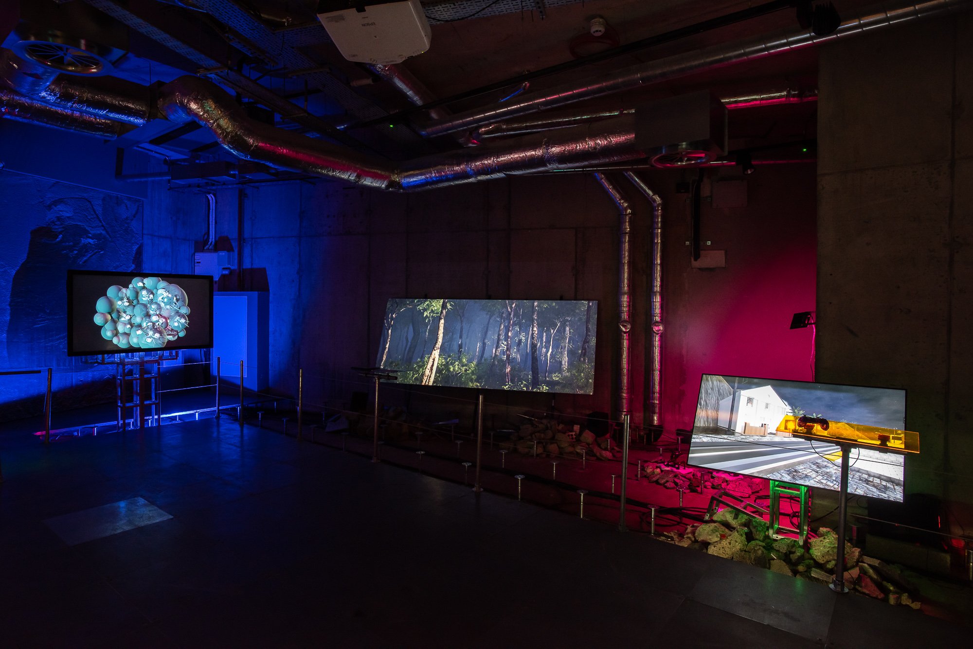 Installation view of Futures Past (2022), arebyte Gallery, London. Image: Max Colson.