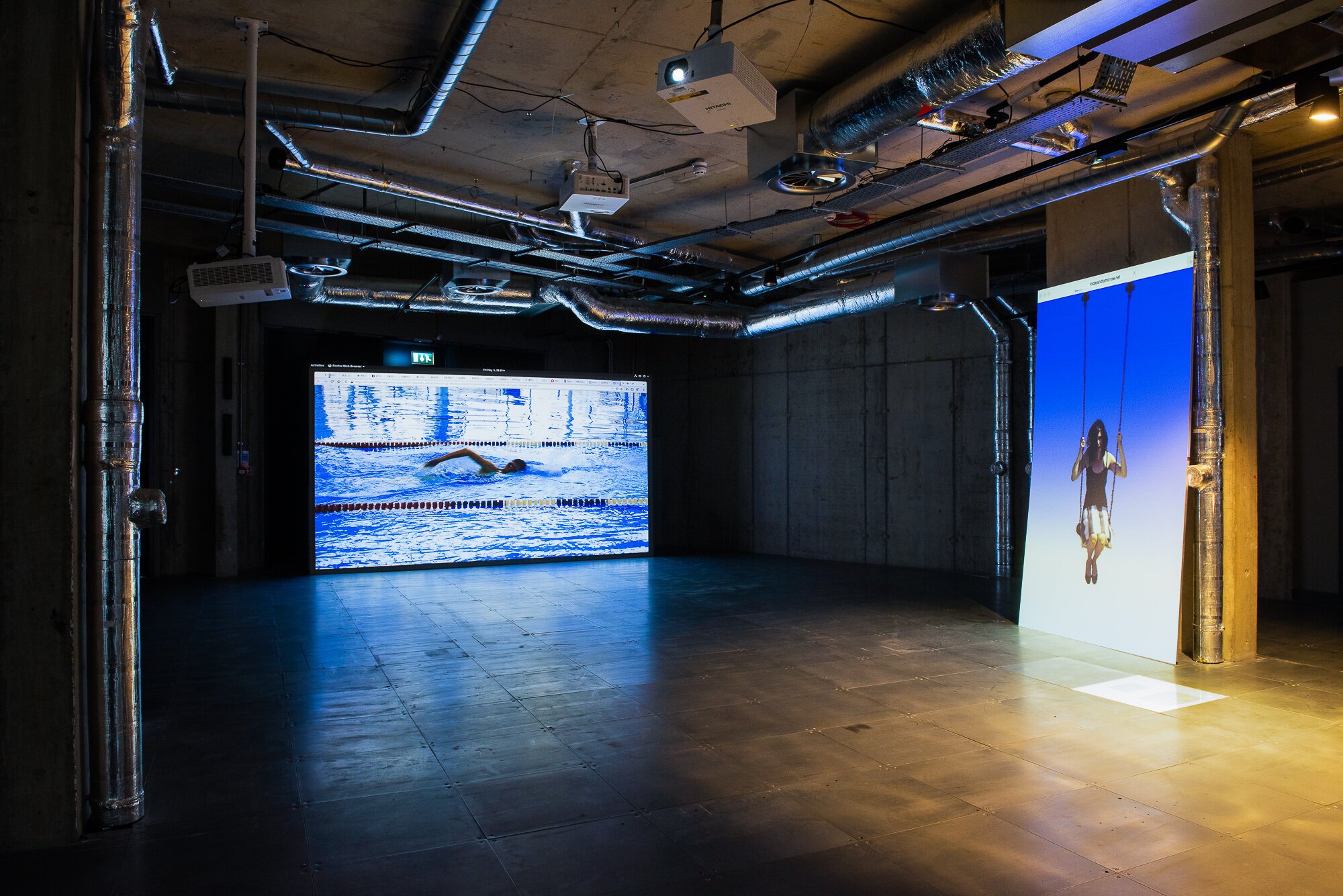 Olia Lialina, Best Effort Network, 2020. Installation view, arebyte Gallery, London. Image: Max Colson.