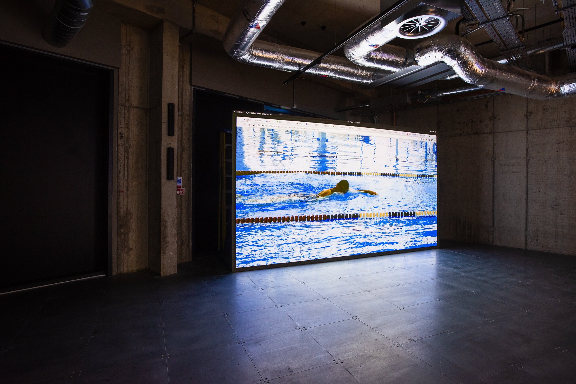 Olia Lialina, Best Effort Network, 2020. Installation view, arebyte Gallery, London. Image: Max Colson.