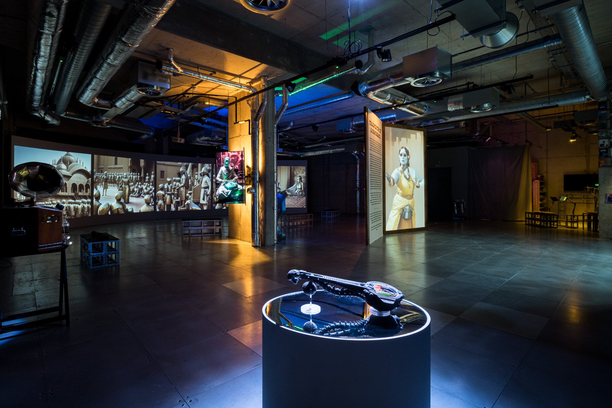 Murthovic &amp; Thiruda, Fragments of a Panorama, 2024. Installation view, arebyte Gallery, London. Image: Devika Bilimoria.