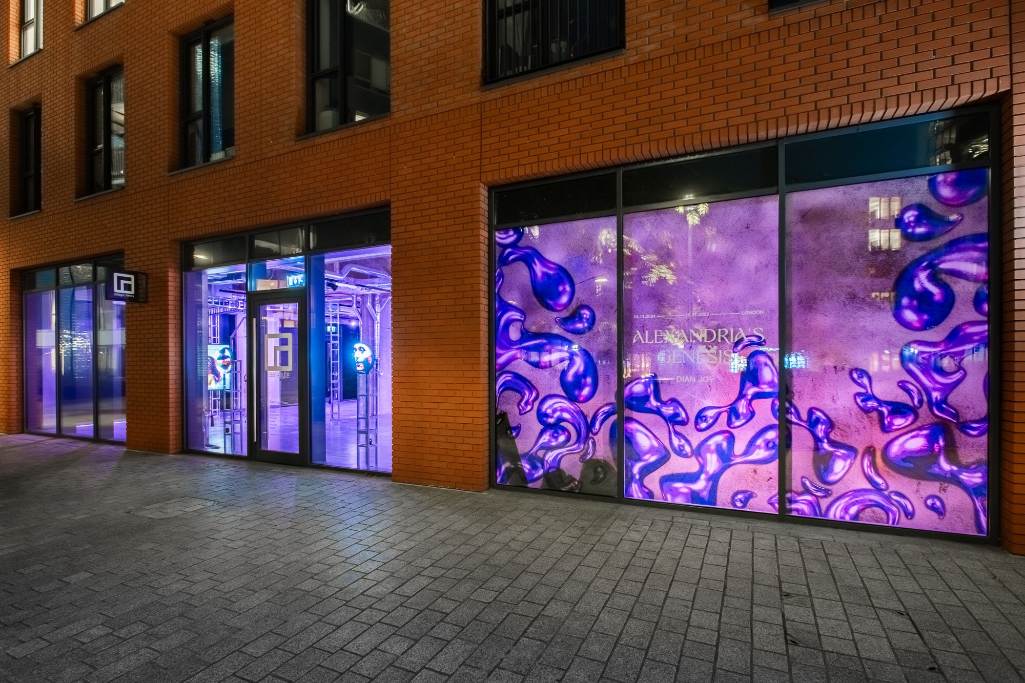 Dian Joy, Alexandria's Genesis, 2024. Installation view, arebyte Gallery, London. Image: Devika Bilimoria.