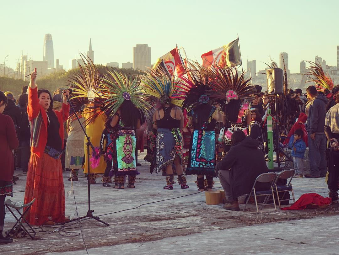 Sunrise Ceremony on San Franciso’s 1st officially recognized Indigenous Peoples day on Alcatraz Island
