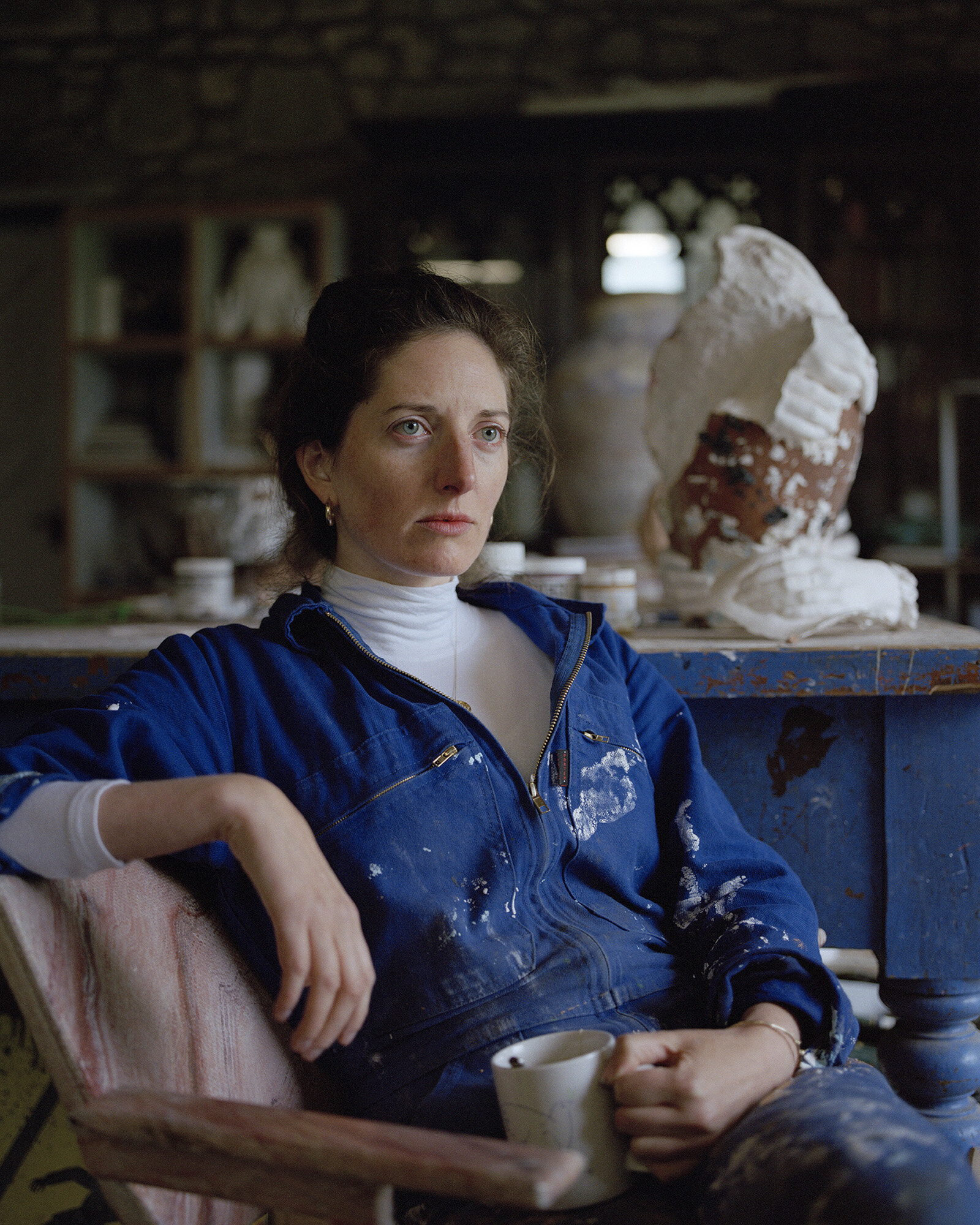 Clementine Keith-Roach in her studio for The Financial Times.