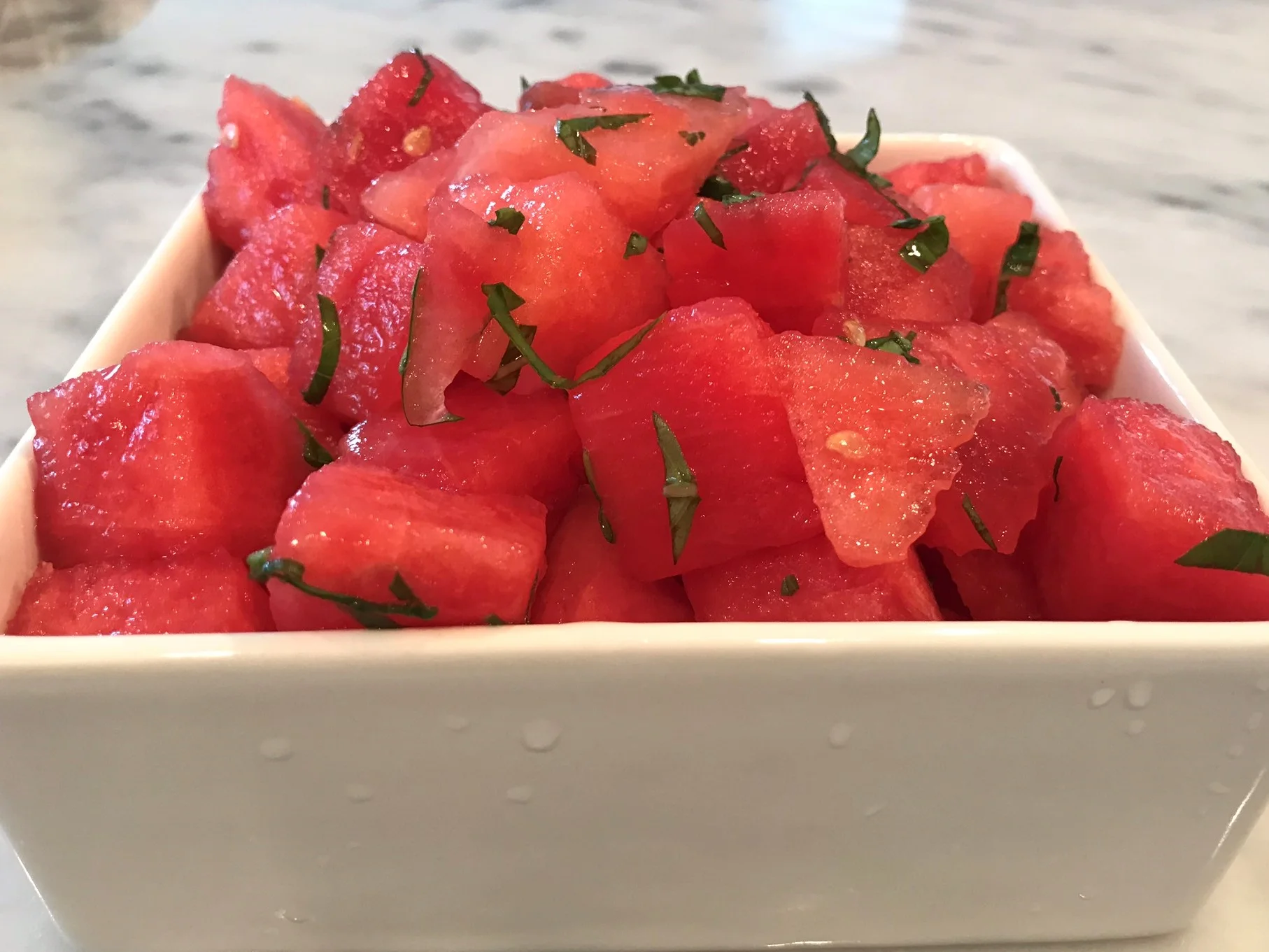 Watermelon Salad with Lemon and Basil