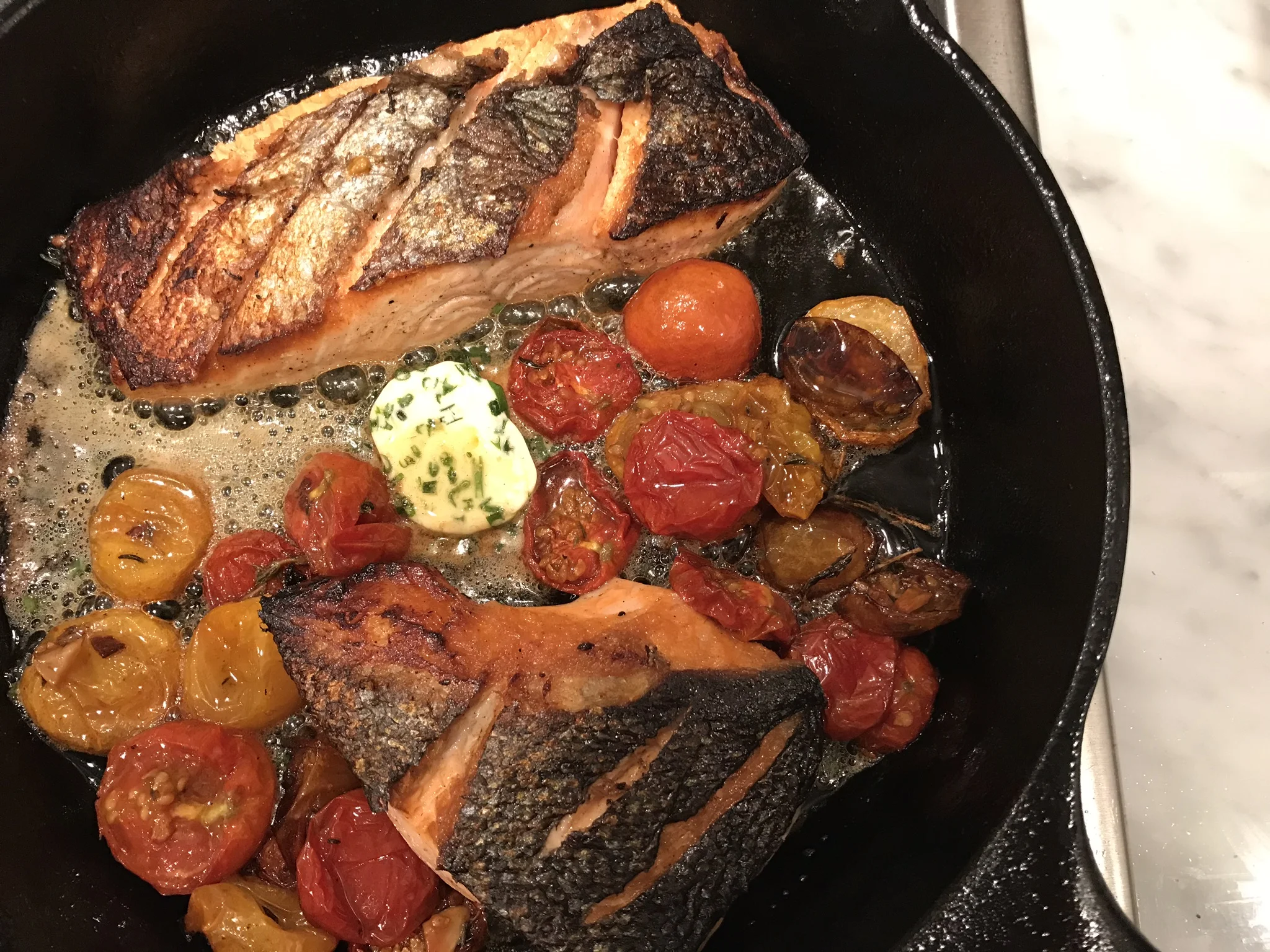 Salmon with Oven Dried Tomatoes &amp; Chives