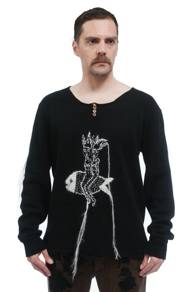 Archivio J.M. Ribot Свитер с ручной вышивкой