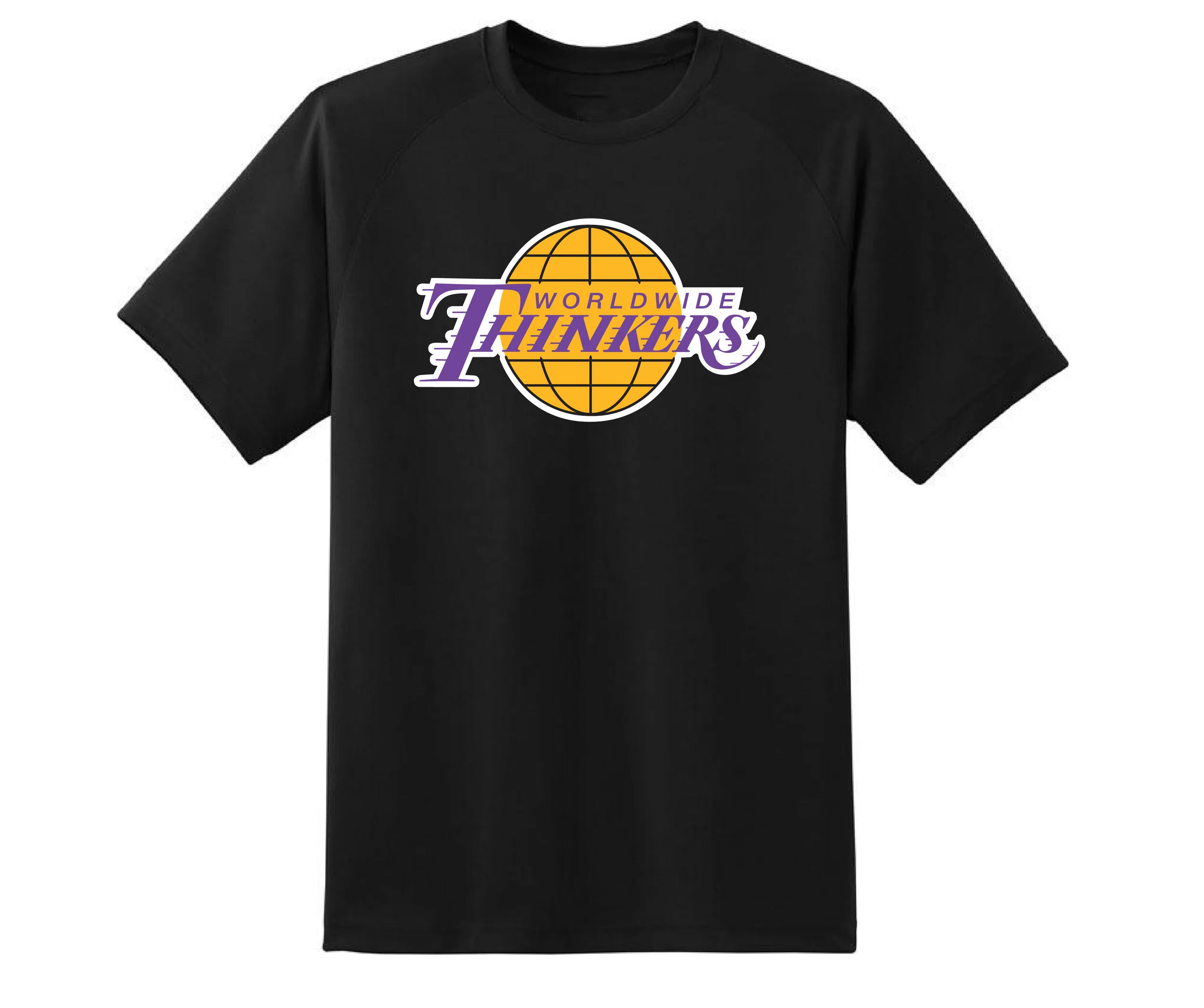 WORDLWIDE THINKERS - purple and gold globe tee