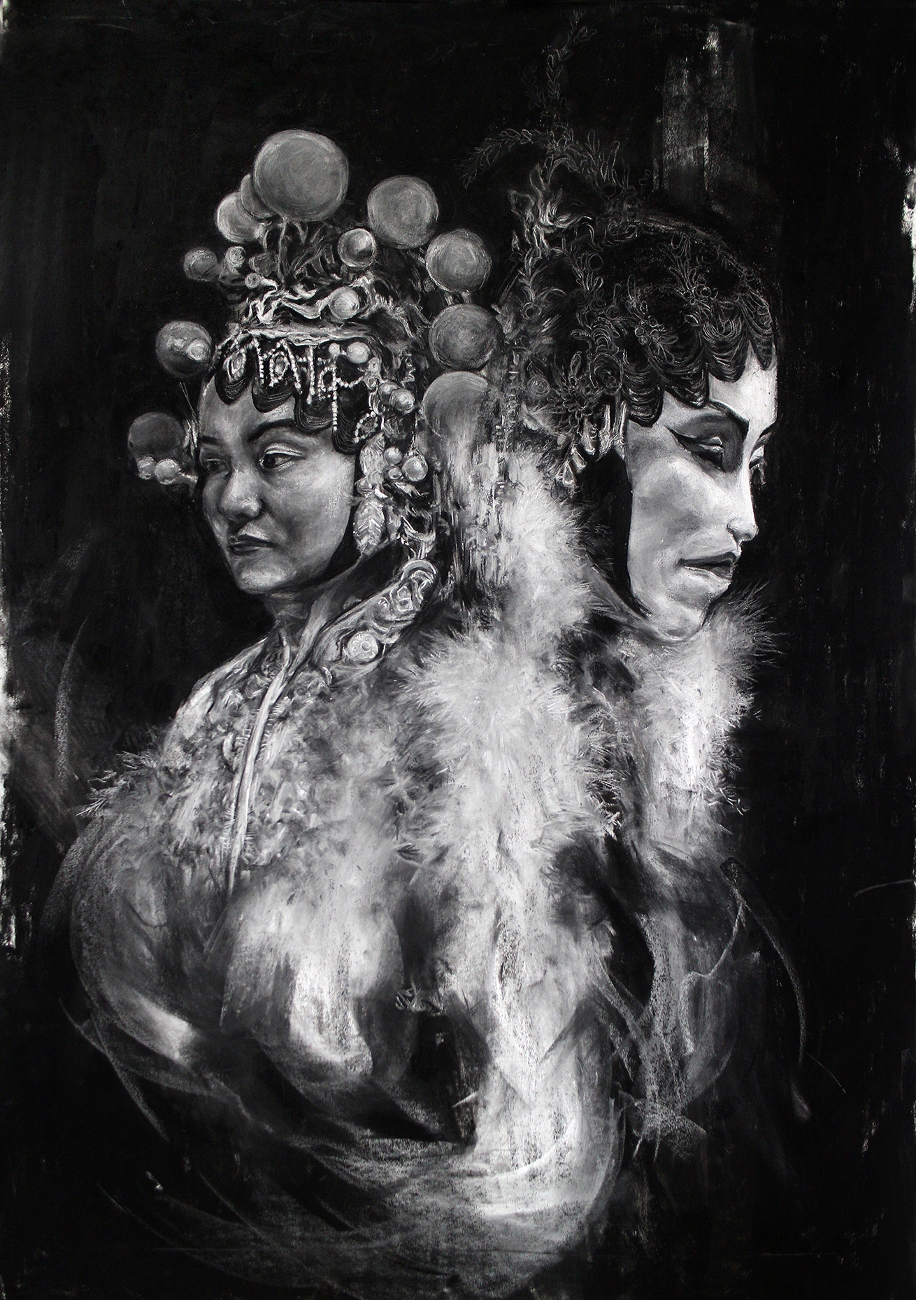 Chinese Opera II: Girl, Mask, Mask, Girl (841 x 1189cm)