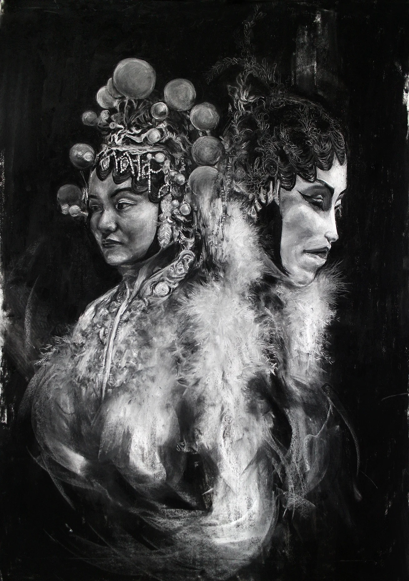 Chinese Opera II: Girl, Mask, Mask, Girl (841 x 1189cm)