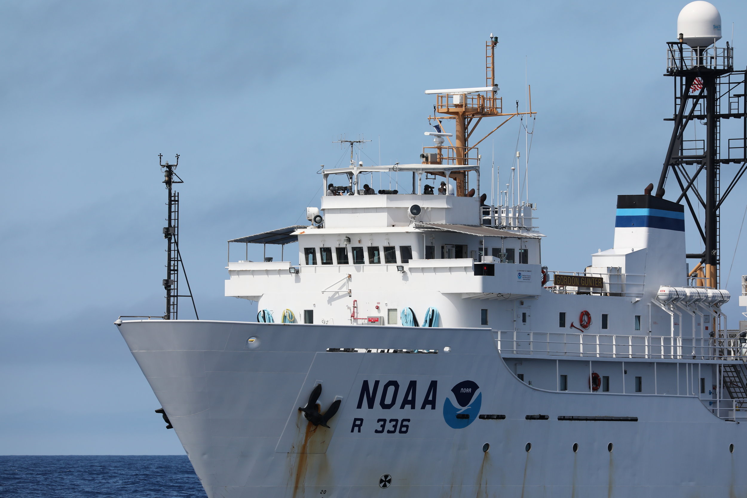 NOAAS Gordon Gunter in the Northeast Canyons and Seamounts Marine Monument.&nbsp; Photo by Salvatore Cerchio for NMFS/NEFSC under permit #21371.