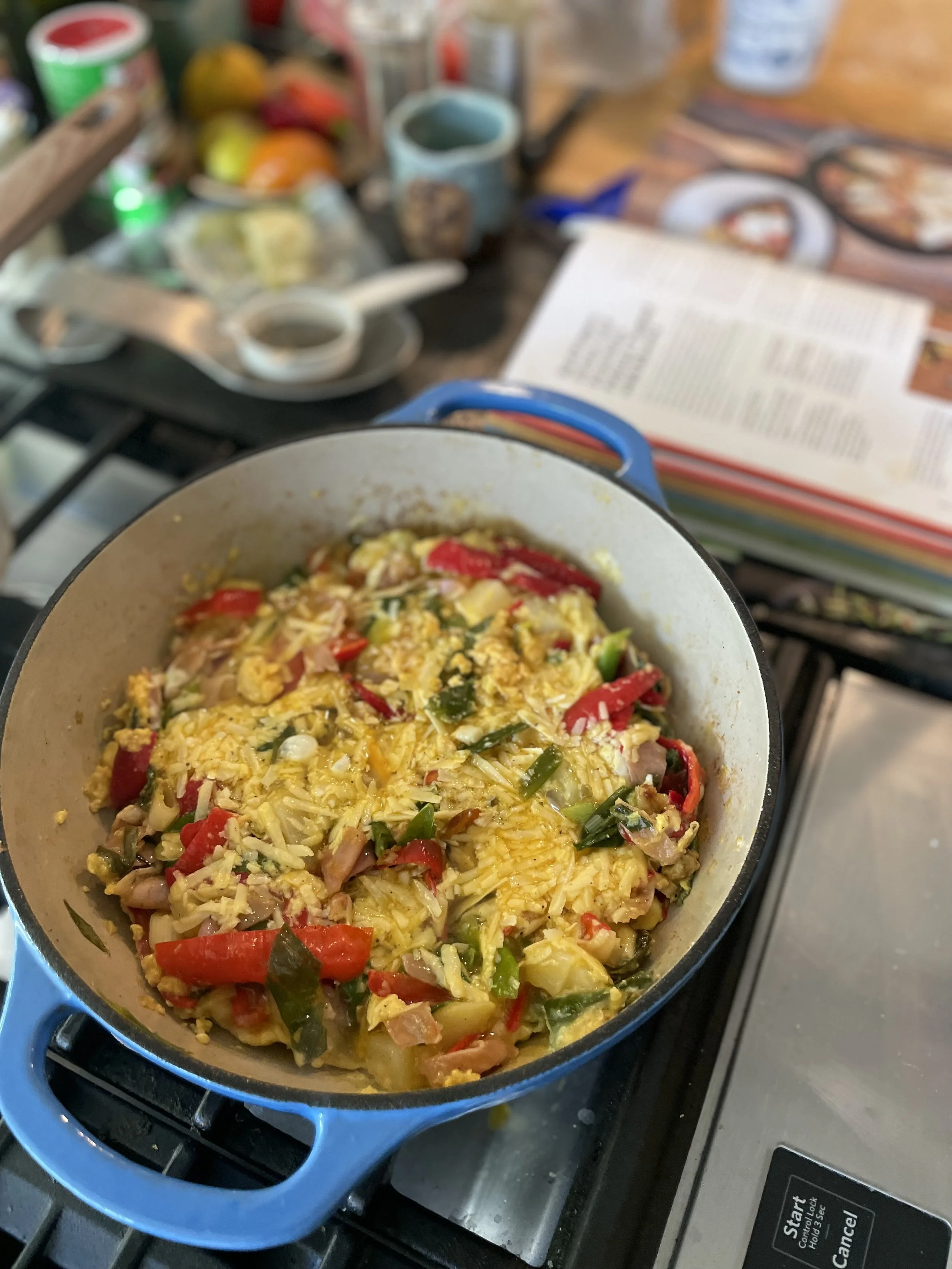 Red Pepper, Potato and Prosciutto Frittata