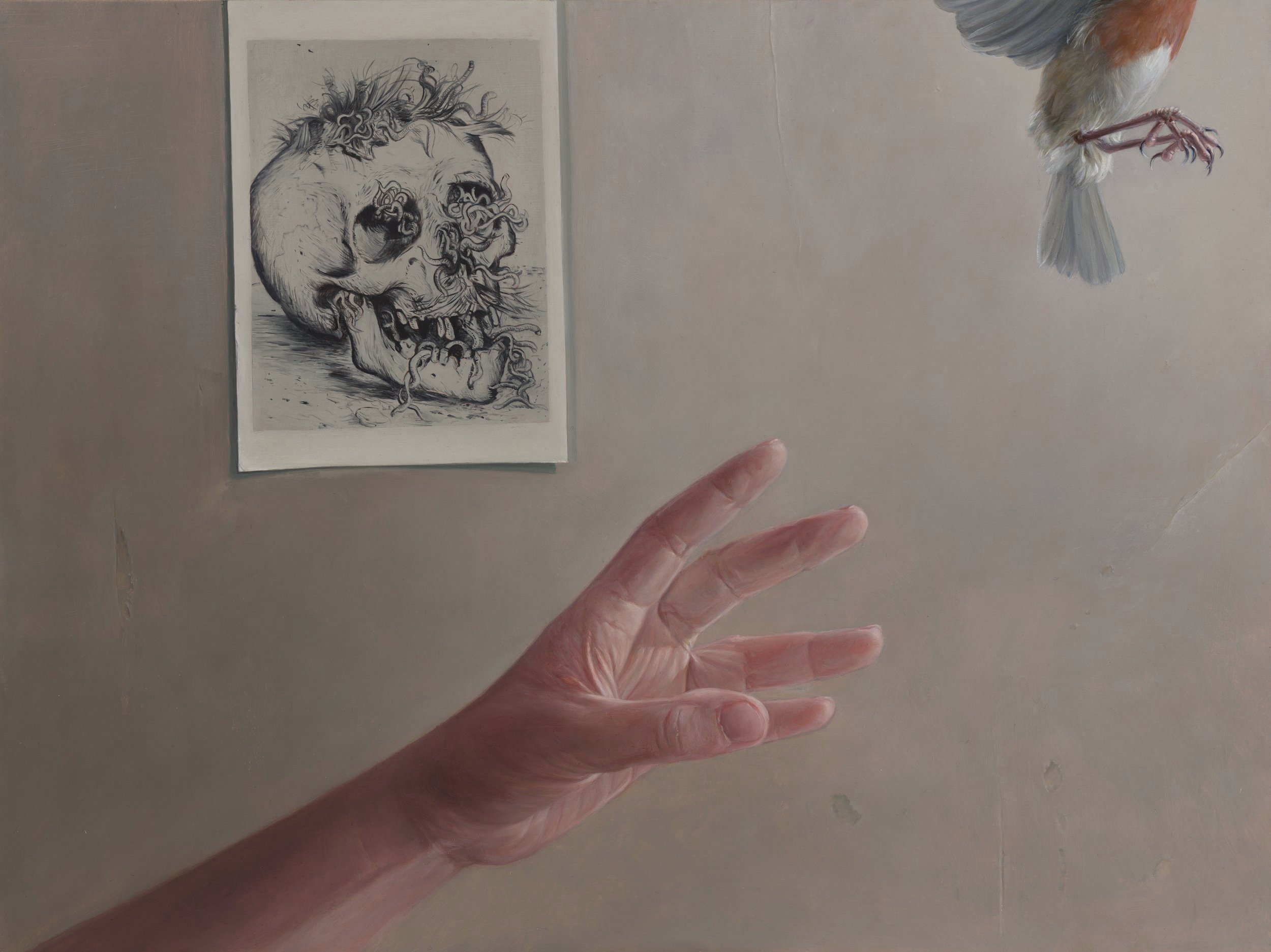 Hand, with Skull (Otto Dix) and bird