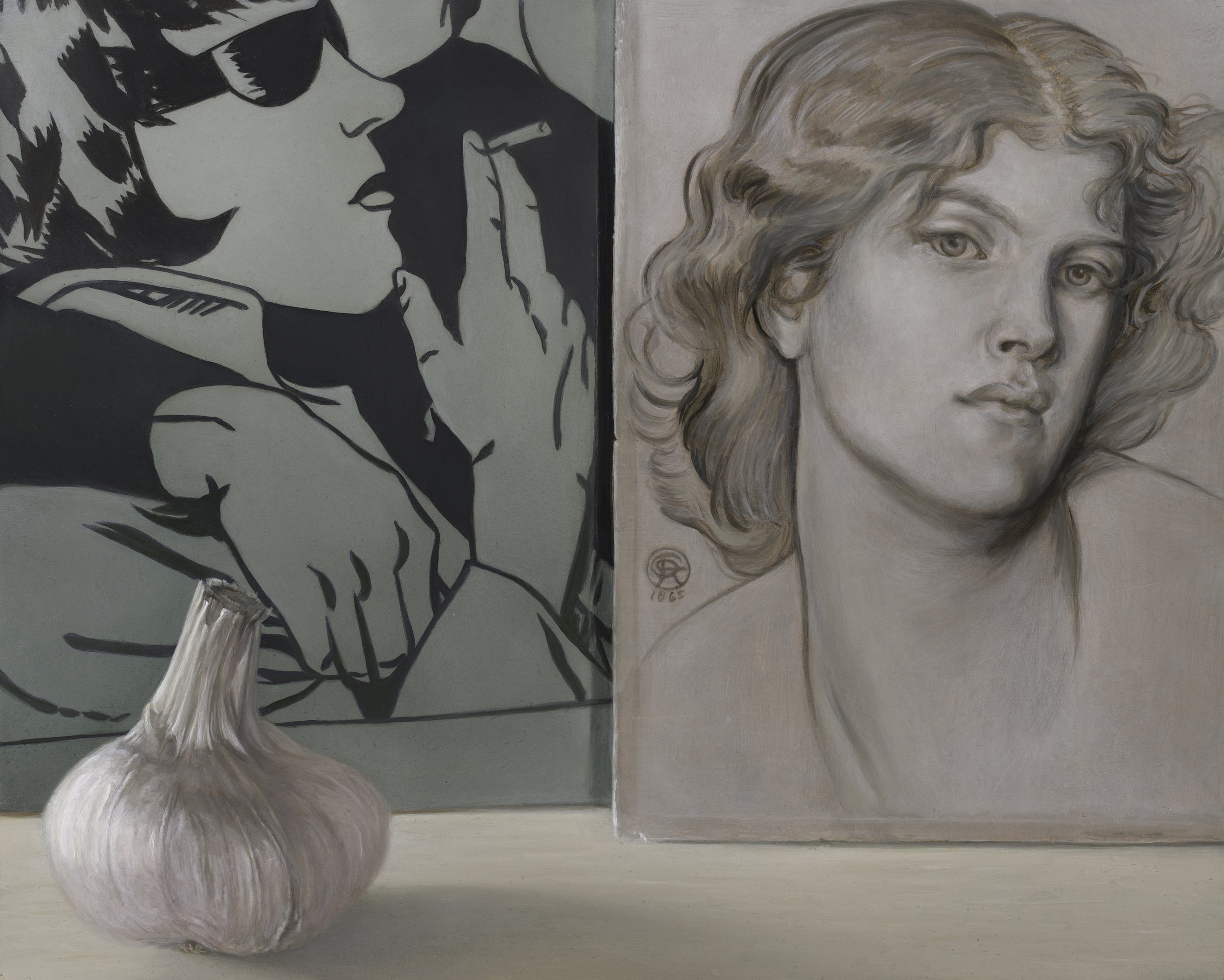 Garlic with Goo and The Blue Bower, Female Head Study (Rossetti)