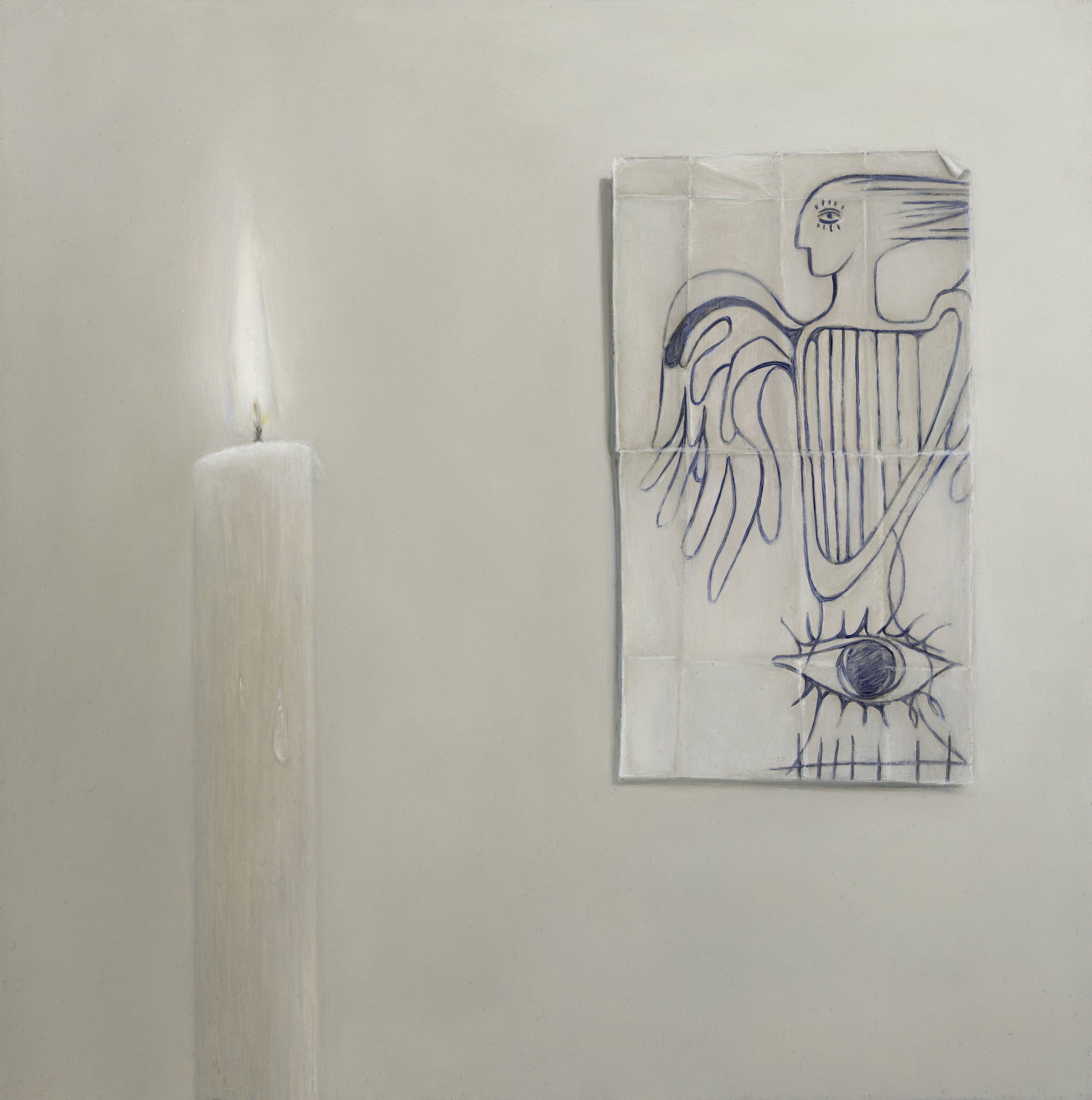 Candle and Grimm Grimm’s drawing  of an angel