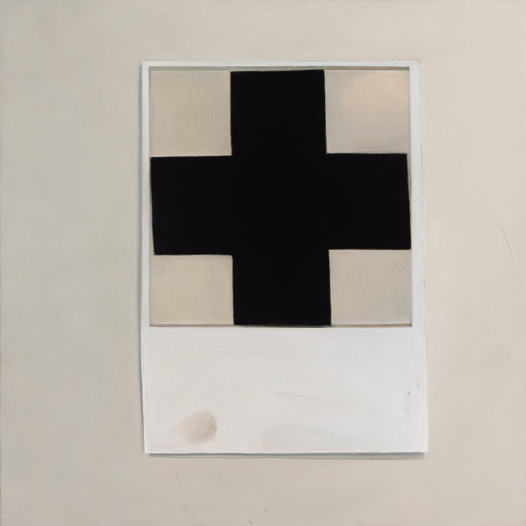 Kazimir Malevich's Black Cross postcard with thumbprint