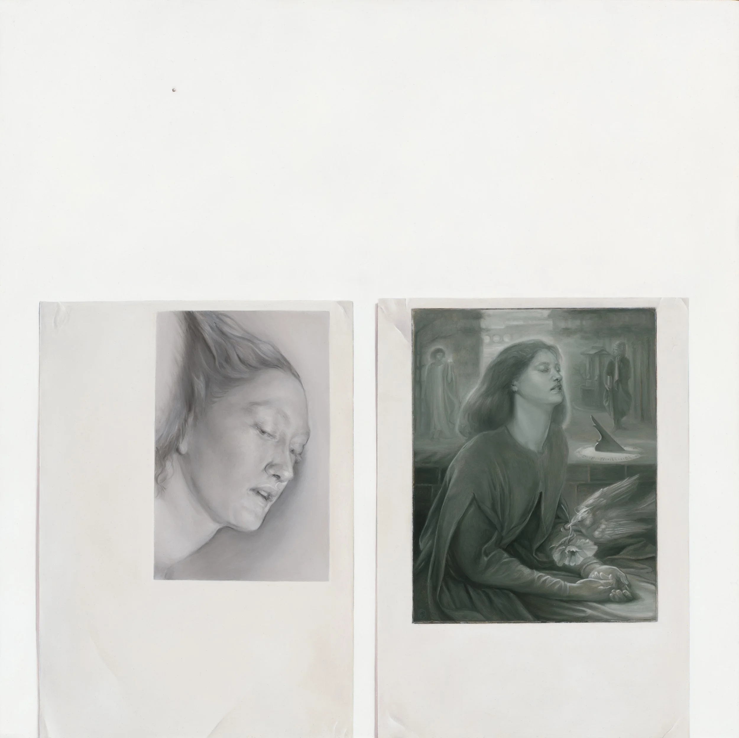 Lizzie Siddal as Ophelia by Millais / as Beatrice by Rossetti