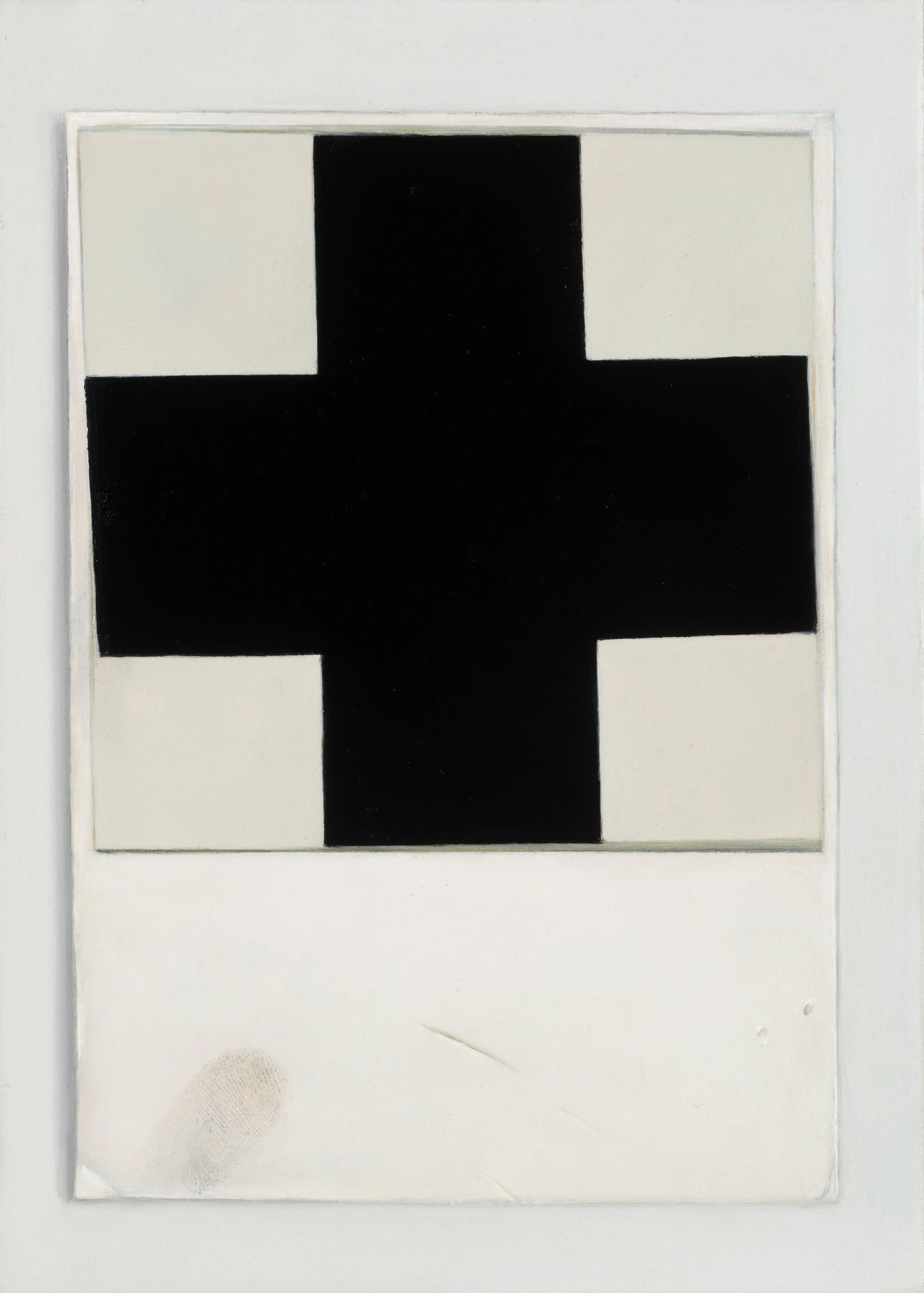 Kazimir Malevich Black Cross postcard with thumbprint (2016)