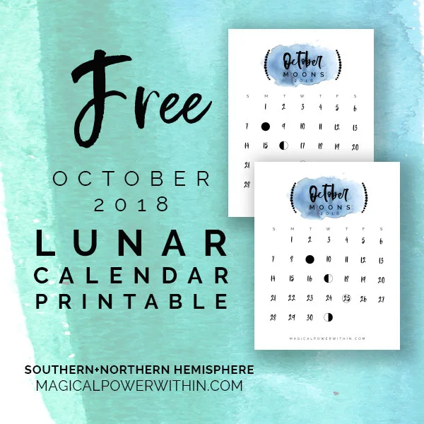 October 2018 Lunar Calendar — White Witch Academy