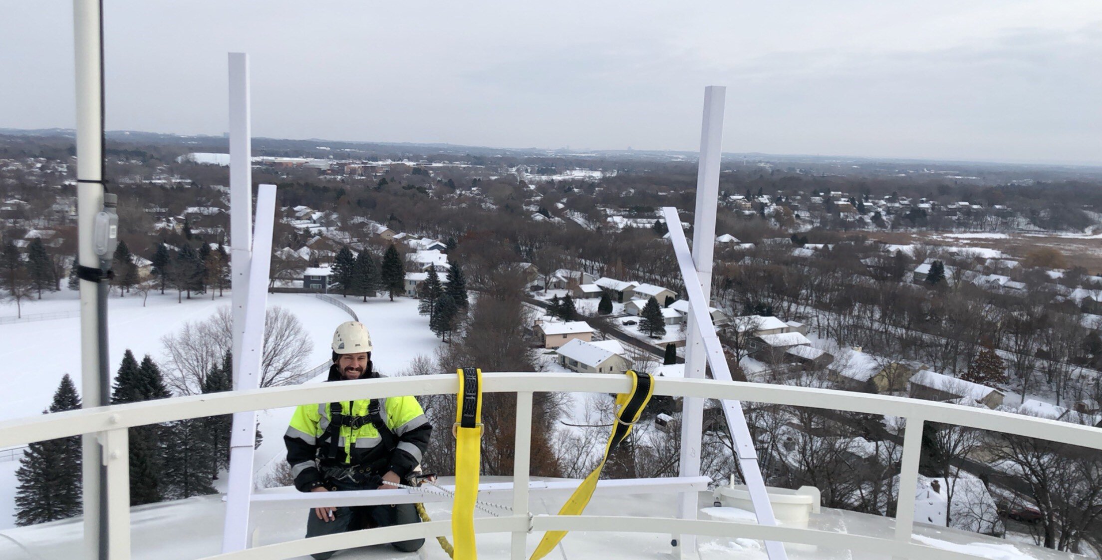 working-on-cellular-equipment-mounted-on-eden-prairie-water-tank-one