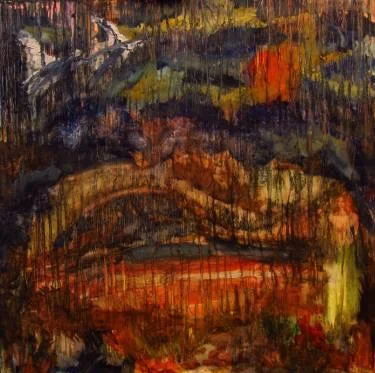 6. ONLY HER GHOST REMAINS- Oil on Board (see detailed image below). Available as limited colour prints signed by the artist