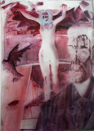 Ghost in the machine- Oil on perspex- only colour print available signed by the artist