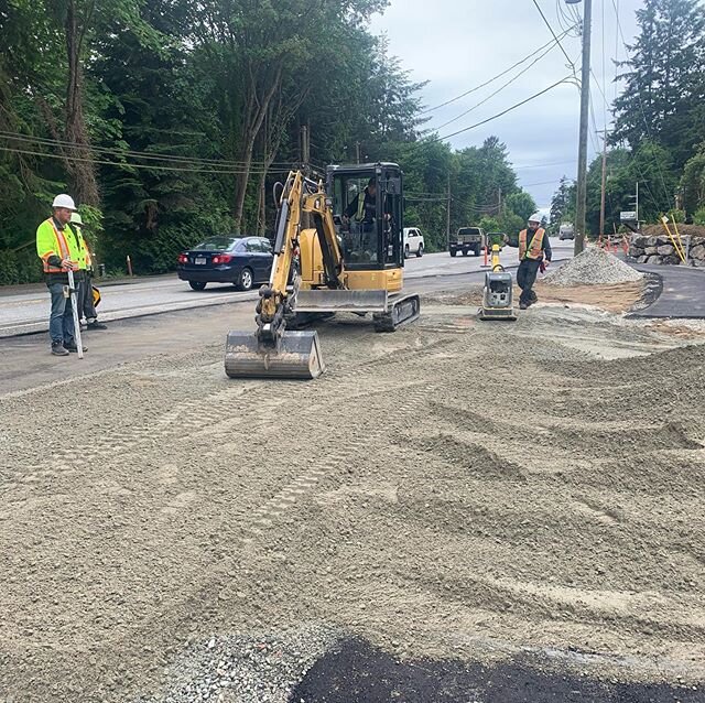 Prepping for asphalt today at big maples. #contractor #blacktop #asphalt #caterpillarequipment #excavating #hauling #civilconstruction #civilcontractors #wackernueson #siteprep