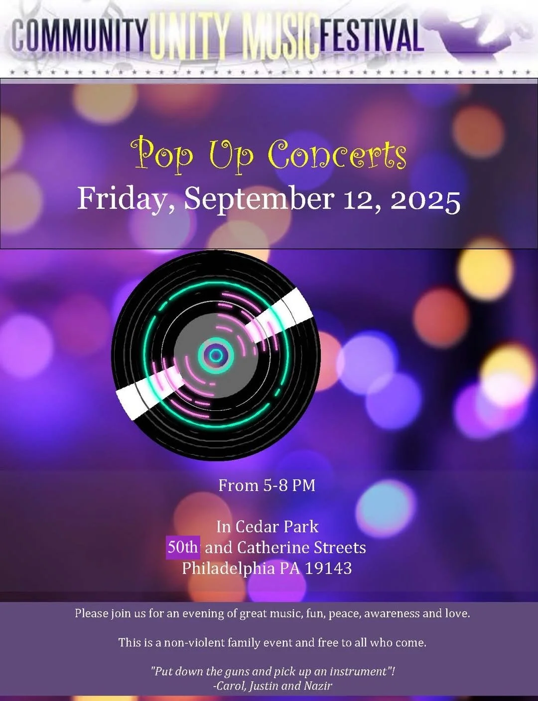 Community Unity Festival Pop-Up