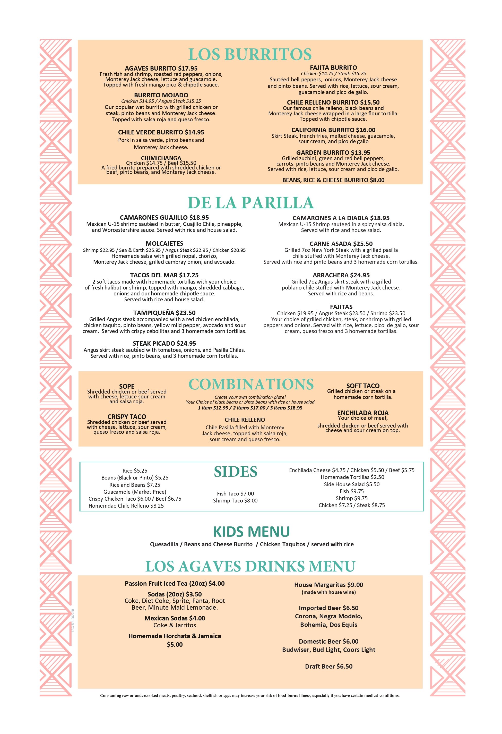 Goleta Menu Los Agaves Mexican Restaurant