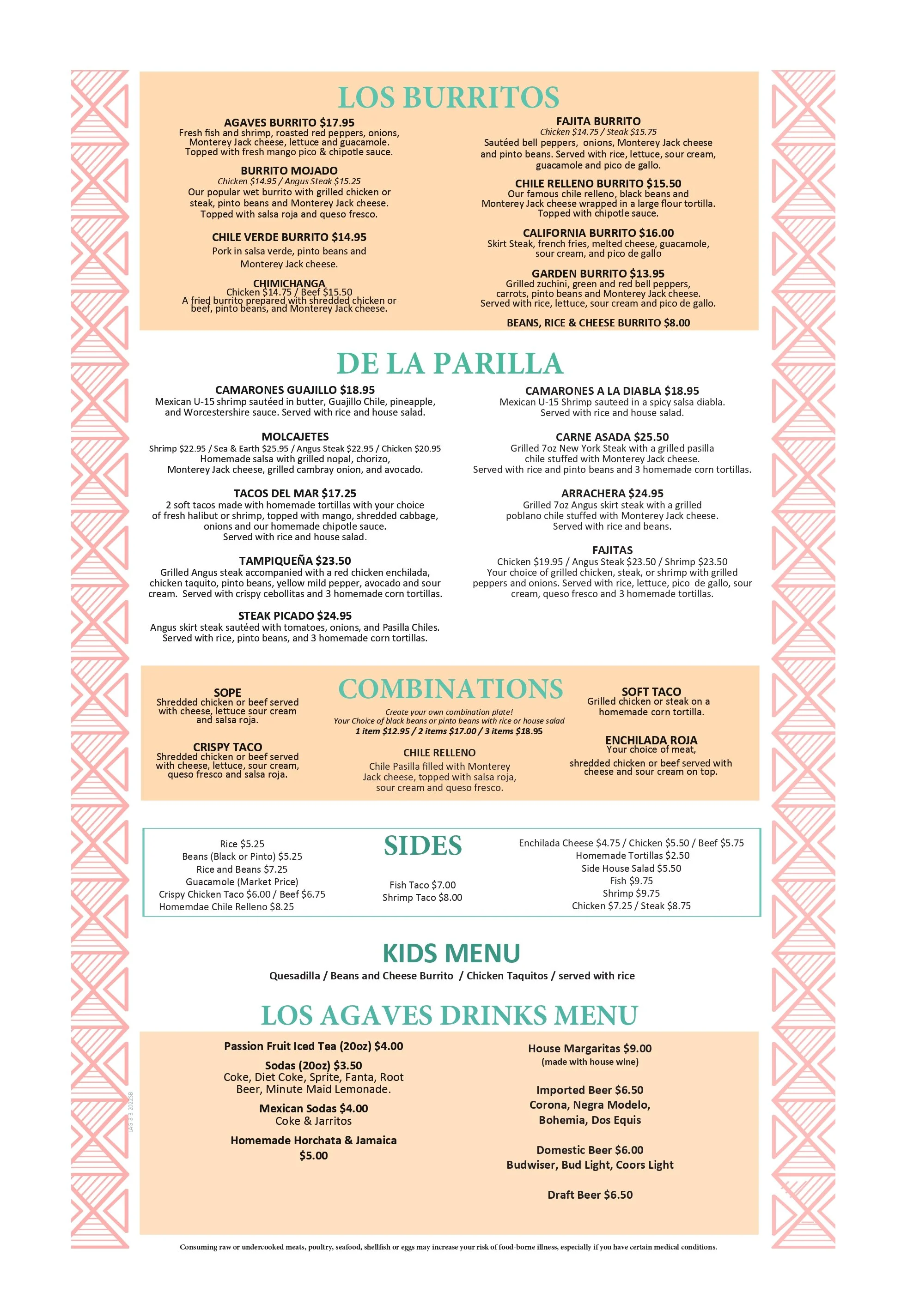 Goleta Menu Los Agaves Mexican Restaurant