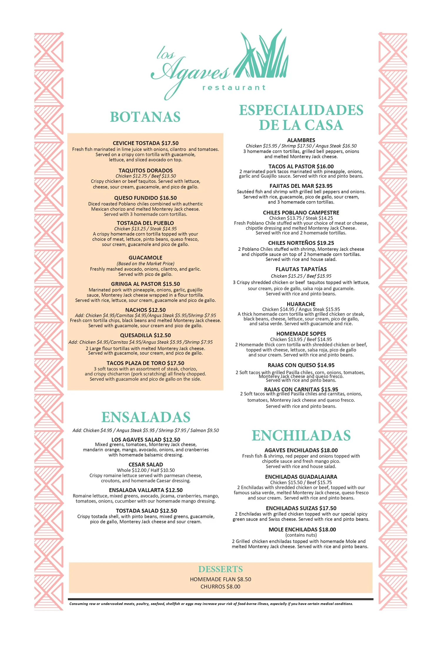 Goleta Menu Los Agaves Mexican Restaurant