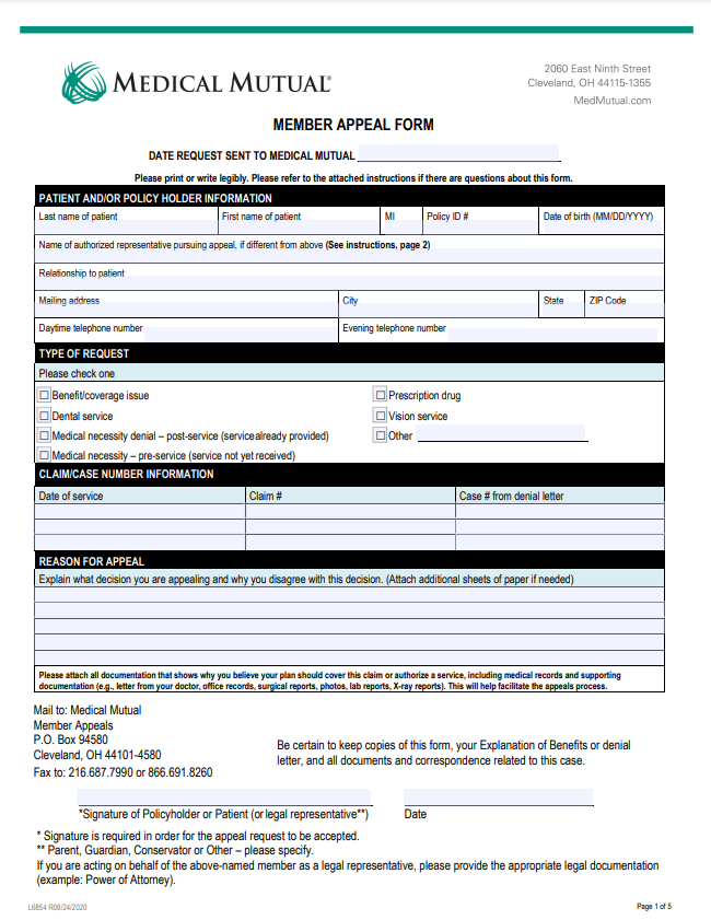 how to write a letter to appeal an insurance claim