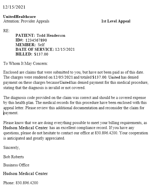5 Sample Appeal Letters for Medical Claim Denials That Actually Work ...