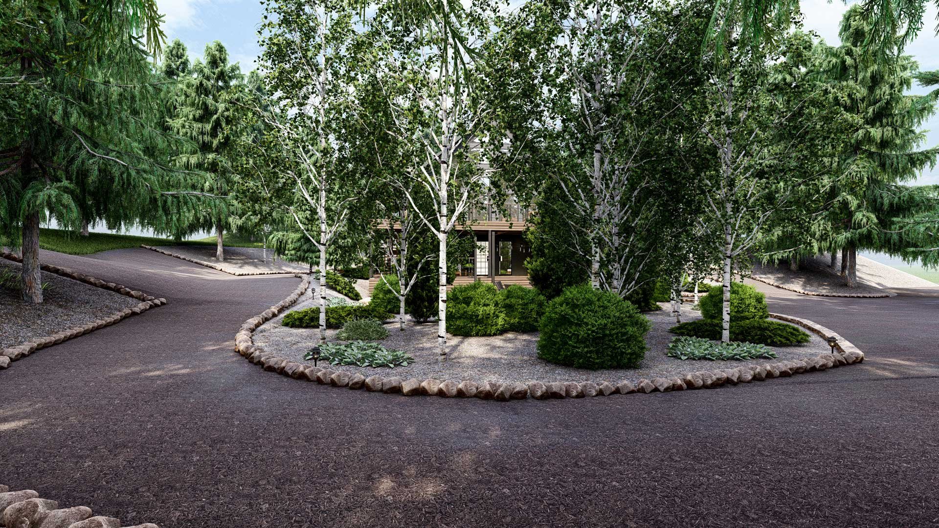  The second story deck has a prime view directly into a birch grove canopy. Much nicer than view of the driveway! 