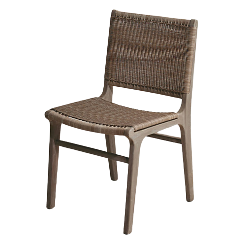 Wicker + Teak Side Chair