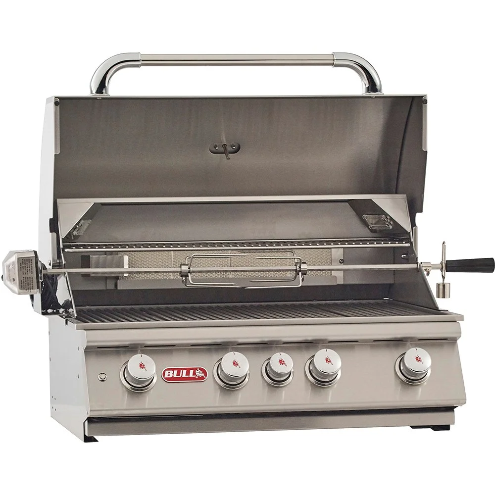 Bull BBQ Angus 30-Inch 4-Burner Built-In Natural Gas Grill with Rear Infrared Burner (47629)