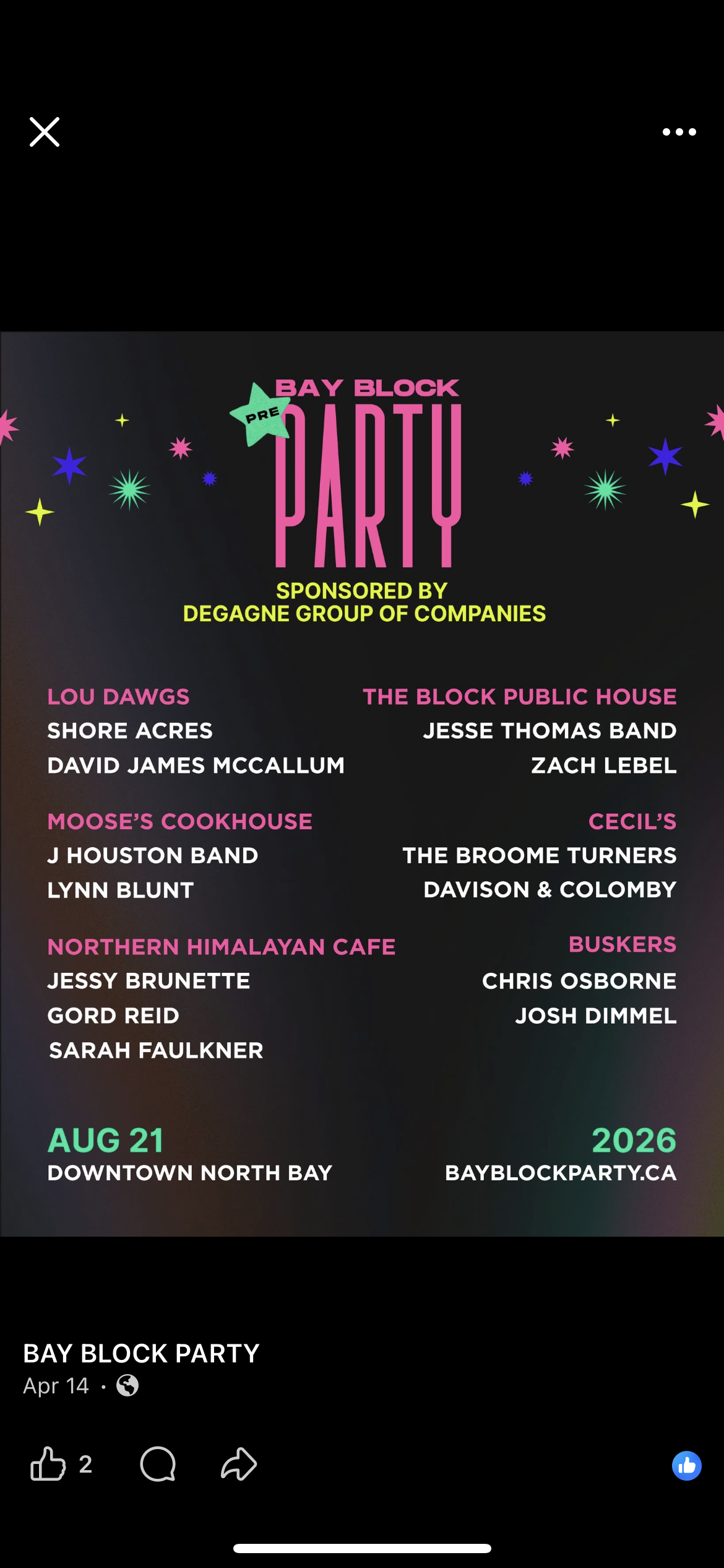 BAY BLOCK PRE PARTY / MOOSE'S COOKHOUSE, NORTH BAY