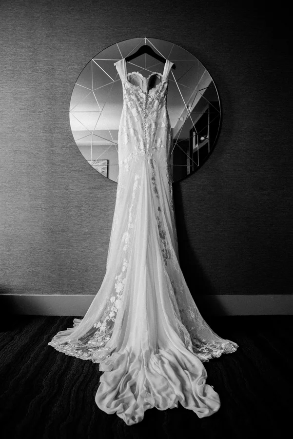 Back of wedding gown.